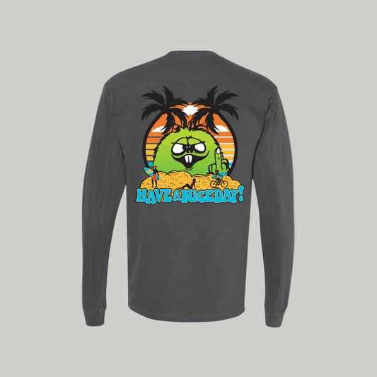 Long Sleeve Sunrise Shirt - Gerald the one finger troll